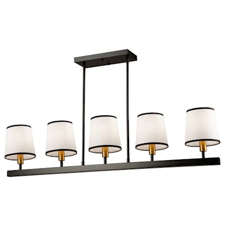 Artcraft Lighting Coco 5 Light 42" Wide Linear Smart Chandelier Gold / Black