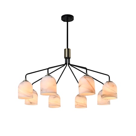 Artcraft Lighting Crema 8 Light 35" Wide Chandelier Black / Brushed Brass