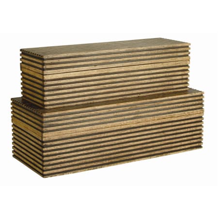 Arteriors Trinity 2 Piece Wood Chest Set Light Brown