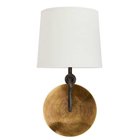 Arteriors Giles Wall Sconce Hammered Antique Brass / Blackened Iron