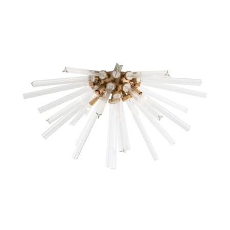 Arteriors Hanley 4 Light 30" Wide Flush Mount Ceiling Fixture with Crystal Accents Antique Brass
