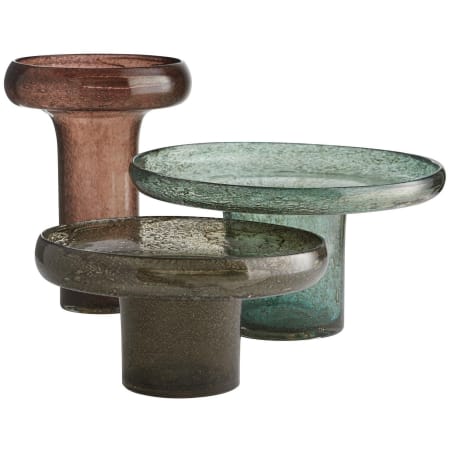 Arteriors Phoebe Glass Decorative Table Vases - Set of 3 Smoke / Rose / Teal