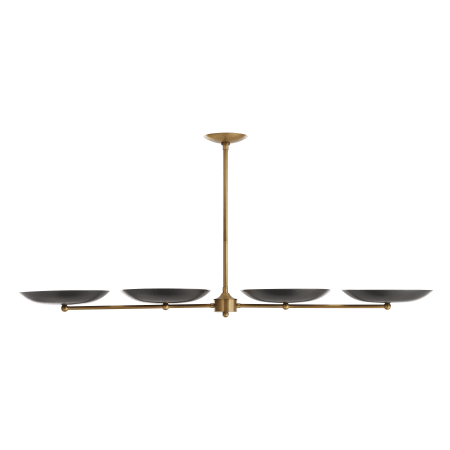 Arteriors Griffith 4 Light 55" Wide Linear Chandelier Antique Brass / Bronze