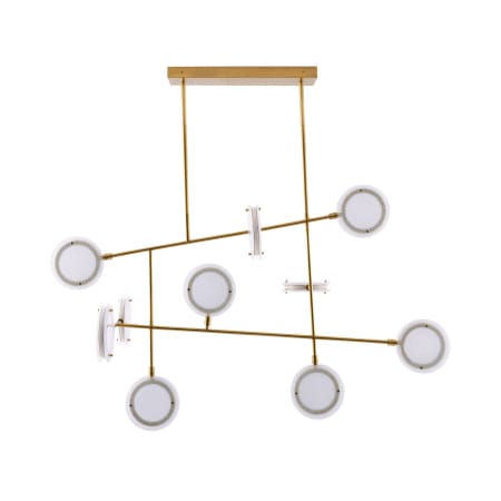 Arteriors Meridian 10 Light 54" Wide LED Linear Chandelier Antique Brass