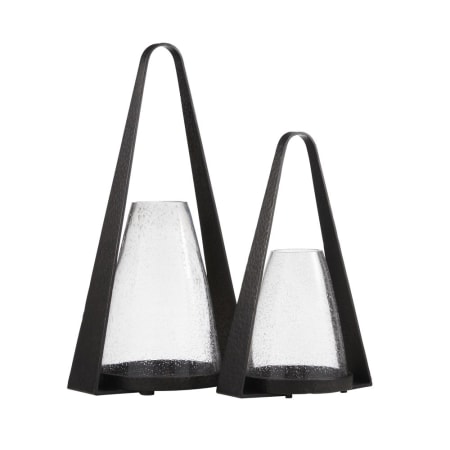 Arteriors Dayton Hurricanes Glass and Iron Lantern Candleholder - Set of 2 Clear