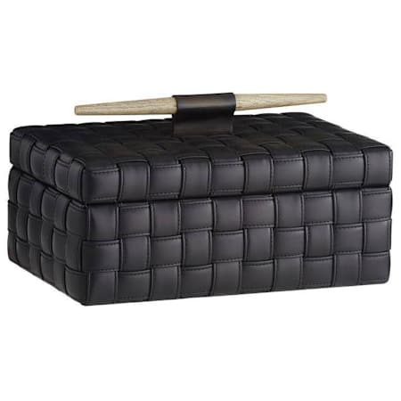 Arteriors Humphrey 14-1/2" Wide Leather and Iron Decorative Box Black