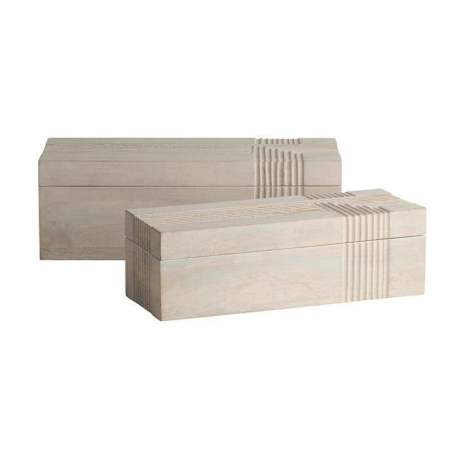 Arteriors Kamira 24" Wide Wood Boxes - Set of 2 Whitewash