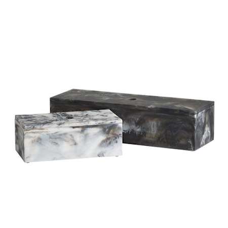 Arteriors Kayce 16" Wide Resin Boxes - Set of 2 Black / White