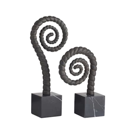 Arteriors Gully 20" Tall Marble Animals Sculpture Black