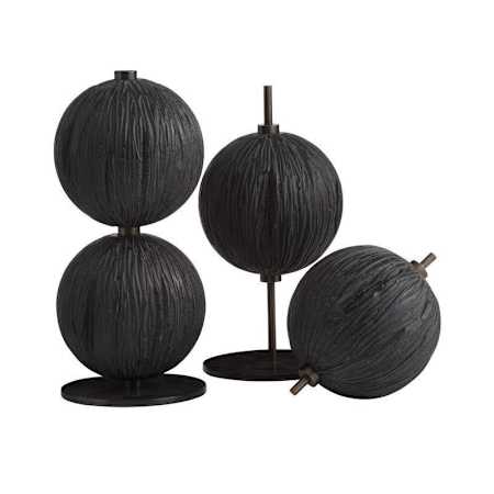 Arteriors Kyros 4" Tall Resin Patterns and Designs Sculpture - Set of 3 Ebony