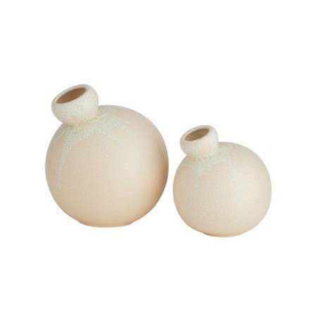 Arteriors Gracie 7-1/2" Tall Porcelain Vases - Set of 2 Peaches and Cream Reactive