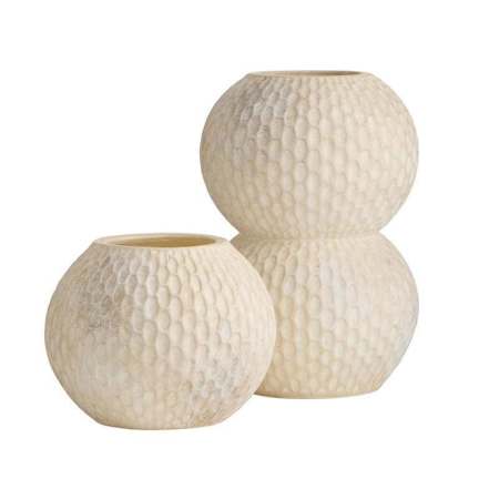 Arteriors Kayli 12" Tall Terracotta Vases - Set of 2 Egg Shell