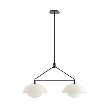 Arteriors APD Workshop 2 Light 32" Wide Linear Pendant Blackened Steel / Ivory