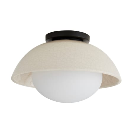 Arteriors APD Workshop 13" Wide Flush Mount Ceiling Fixture Blackened Steel / Ivory