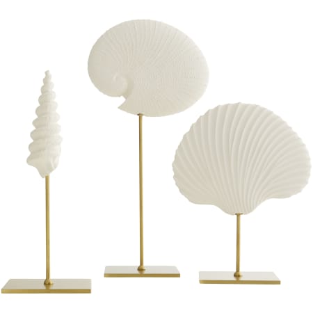 Arteriors Shell Resin Nautical and Ocean Sculptures - Set of 3 White