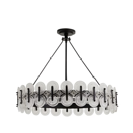Arteriors Rondelle 8 Light 31" Wide Drum Chandelier Blackened Iron / Clear Seedy