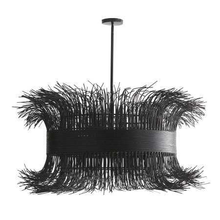 Arteriors Filamento 6 Light 42" Wide Abstract Drum Chandelier Black / Black Stained