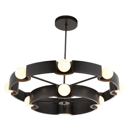 Arteriors Hans 44" Wide LED Ring Chandelier with Frosted Glass Shades Swirl