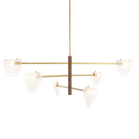 Arteriors Hockless 6 Light 52" Wide Chandelier with Seedy Glass Shades Clear