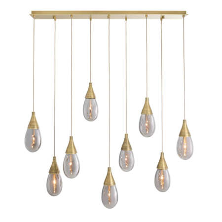 Arteriors Giselle 51" Wide 9 Light Linear Chandelier Smoke Luster