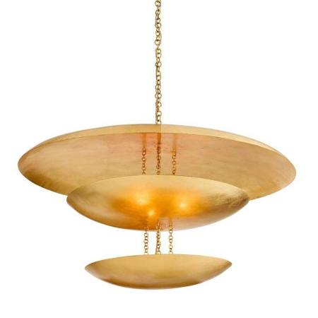 Arteriors Florko 6 Light 42" Wide Abstract Chandelier Gold Leaf