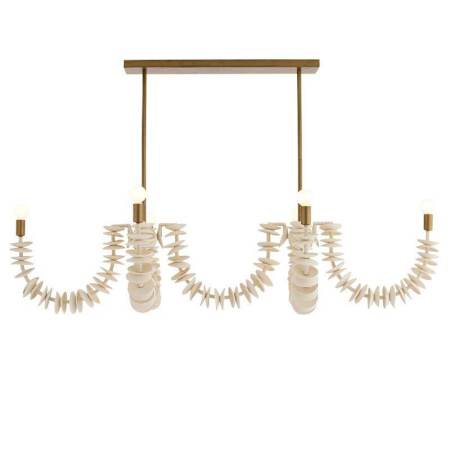 Arteriors Kalama 8 Light 57" Wide Linear Chandelier Ivory