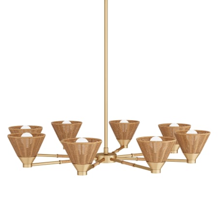 Arteriors 8 Light 38" Wide Chandelier Antique Brass