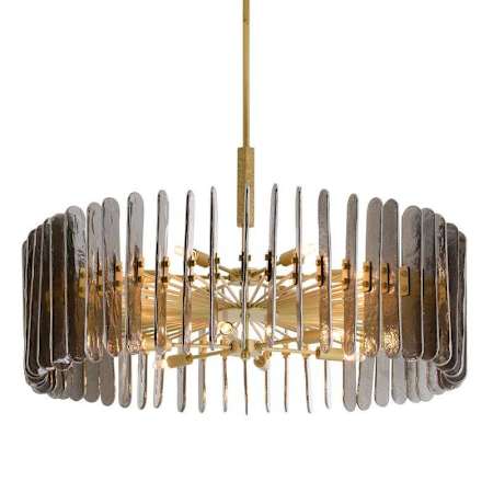 Arteriors Klaus 12 Light 38" Wide Drum Chandelier Smoke