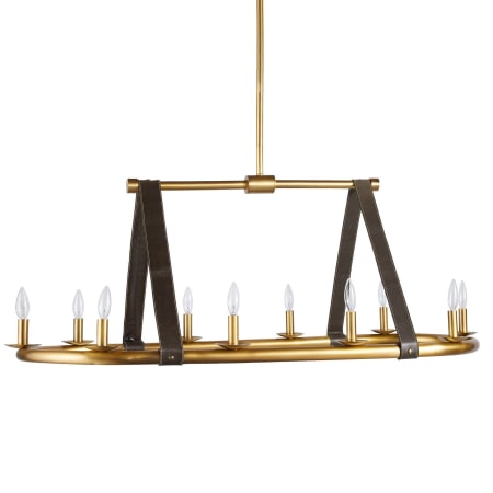 Arteriors Englewood 10 Light 52" Wide Linear Chandelier Antique Brass