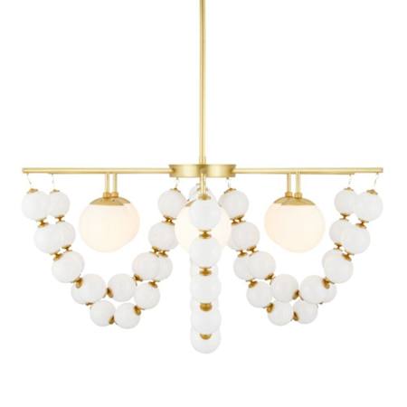 Arteriors Genesis 5 Light 42" Wide Chandelier with Opal Glass Shades Opal