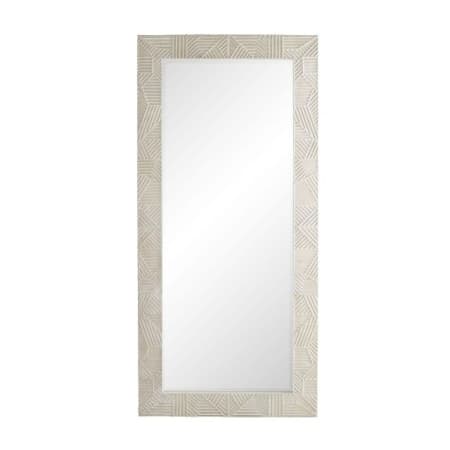 Arteriors Marsh 38" W x 81" H Rectangular Wood Framed Bathroom Mirror White Wash
