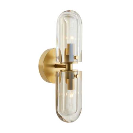 Arteriors Javier 2 Light 15" Tall Wall Sconce with Champagne Crystal Shades Champagne