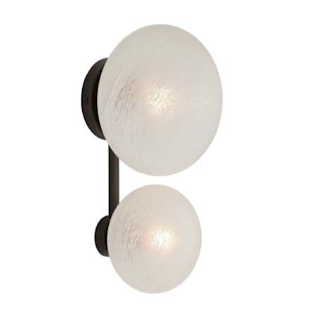 Arteriors Greensboro 2 Light 16" Tall Wall Sconce with Matte Swirl Glass Shades Swirl