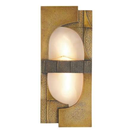 Arteriors Graham 18" Tall LED Wall Sconce with White Onyx Shade Antique Brass