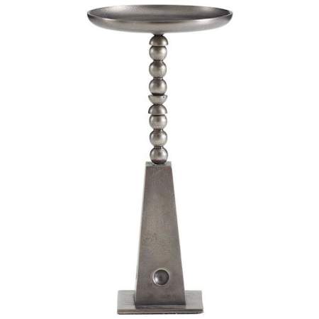 Arteriors Grady 10" Wide Aluminum and Cast Iron Table Vintage Nickel