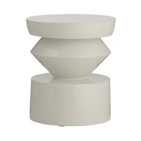 Arteriors Uma 16" Diameter Fiberglass Top Lacquer Table Ivory