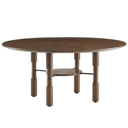 Arteriors Heger 65" Diameter Wood Veneer Table Tortoise