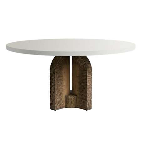 Arteriors Orba 60" Diameter Stone Top Composite Table Ivory