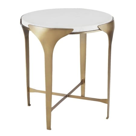 Arteriors Janine 22" Diameter Marble Top Iron End Table Bronze