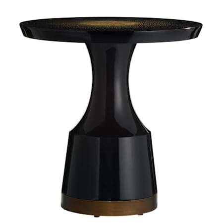 Arteriors Altair 25" Diameter Stainless Steel Top Lacquer Table Toasted Ivory