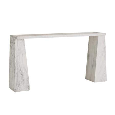 Arteriors Antonine 63" Wide Composite Table White Faux Marble