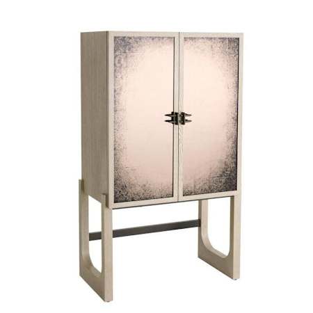 Arteriors Jermaine 36" Wide 2 Door Glass Bar/Wine Cabinet Antiqued Amber / Smoke
