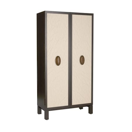 Arteriors Soko 39" Wide Oak Veneer Wood Cocktail Cabinet Ivory