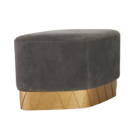 Arteriors Duvall 33" Wide Standard Ottoman Gray / Antique Brass