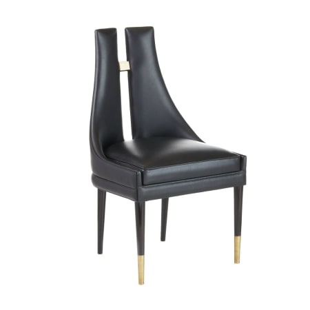 Arteriors Crowley 24" Wide Wood Framed Leather Dining Chair Antique Brass