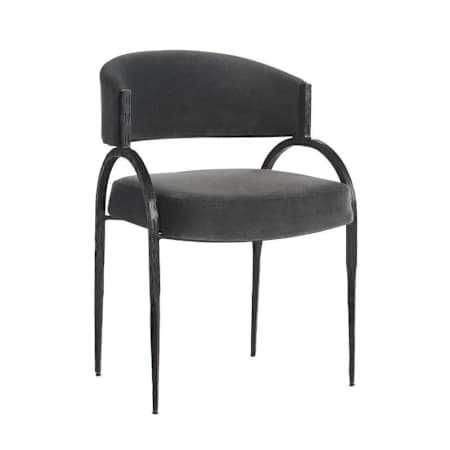 Arteriors Bahati 22" Wide Iron Framed Polyester Accent Chair Midnight Grey