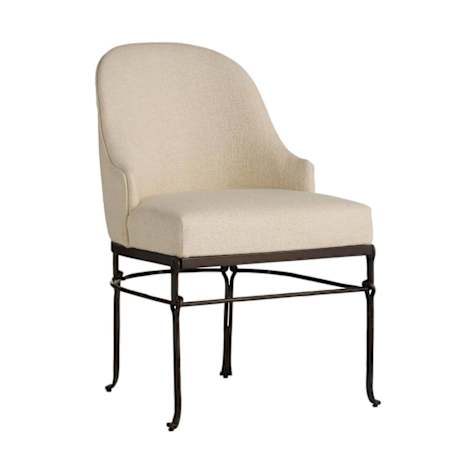 Arteriors Carrick 23" Wide Iron Framed Fabric Dining Chair Oxford White