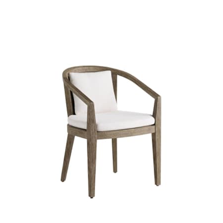 Arteriors Sobek 23" Wide Wood Framed Bouclé Dining Chair Pearl