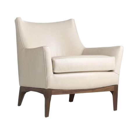 Arteriors Ferguson 31" Wide Wood Veneer Framed Leather Accent Chair Ivory