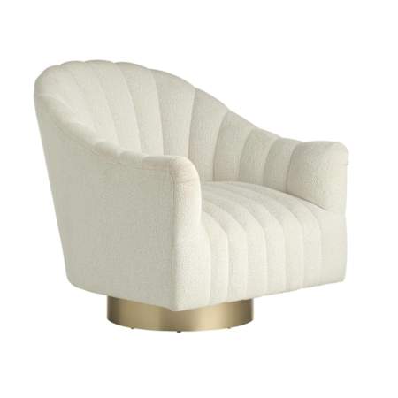 Arteriors Springsteen 30" Wide Iron Framed Fabric Accent Chair Snow